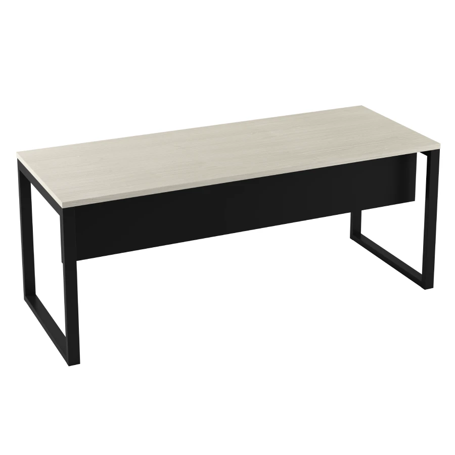 Mesa reta pé preto (base fechada)